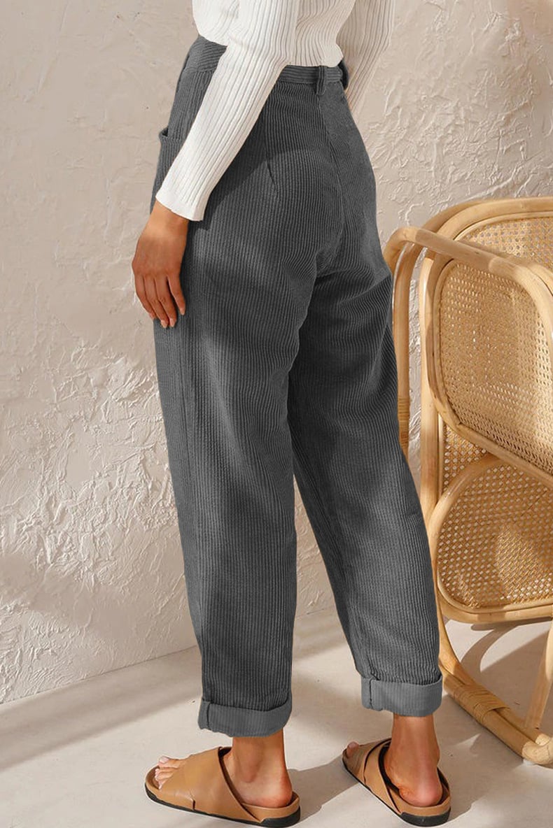 🔥Huge Sale 51% OFF✨Mid Rise Button Zipper Side Pocket Corduroy Casual Pants