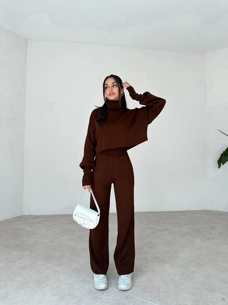 🌺Huge Sale 56% OFF🎁TURTLENECK GLOVE KNIT SUIT