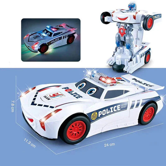 Electric Universal Deformation Police Toy Car