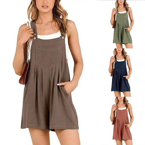 🔥This month's special🔥 Casual Adjustable Strap Loose Bib Rompers