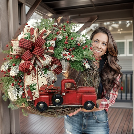 💥Early Christmas Sale - 60% off 💥Red Truck Christmas Wreath