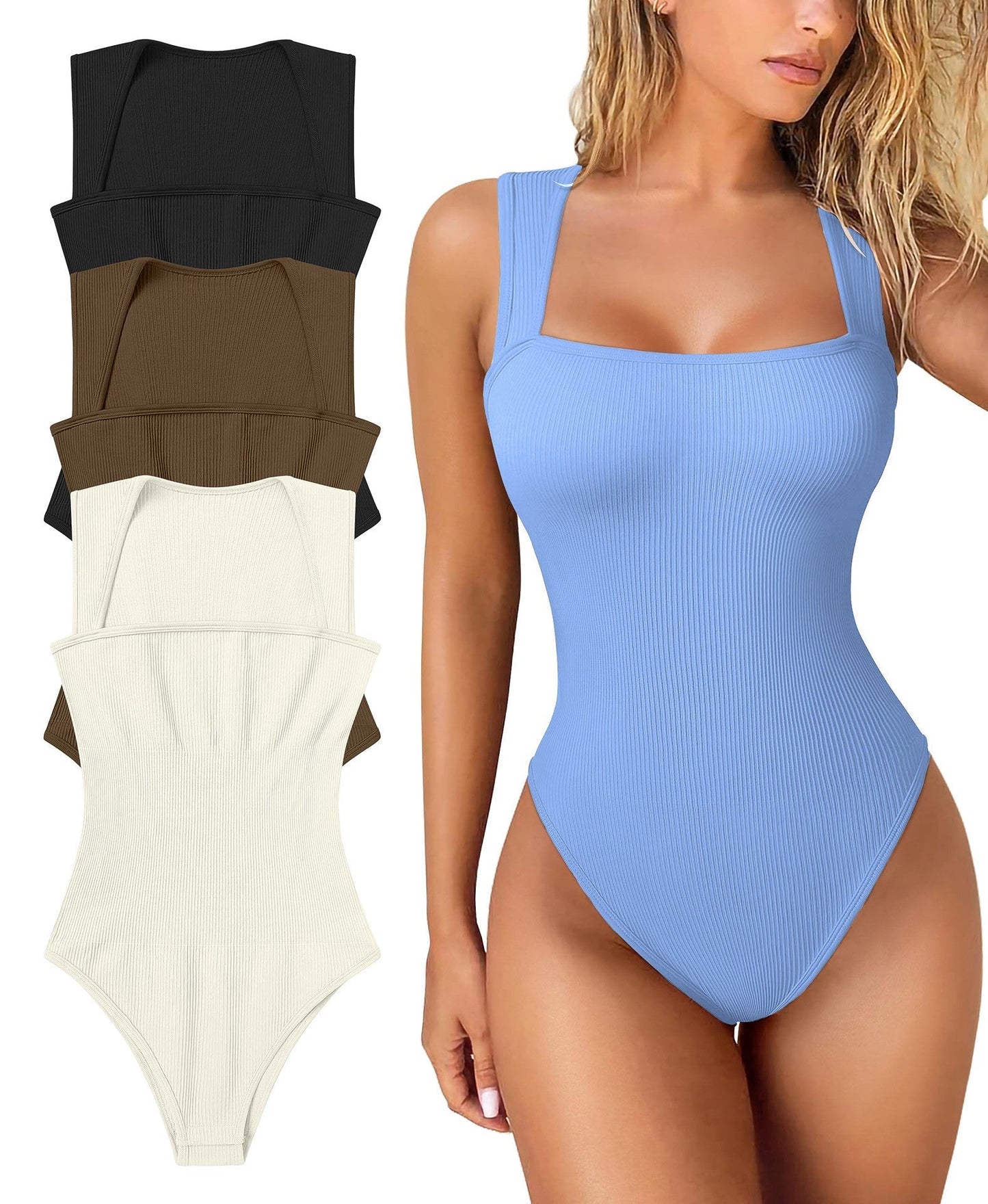 💥LAST DAY DALE 49% OFF💥Racerback Wide Shoulder Straps Seamless Bodysuit