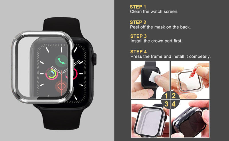 New Apple Watch PC protective case + tempered film 2-in-1 anti-drop.