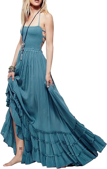 🔥Hot Sale 49% OFF✨Womens Summer Cotton Sexy Backless Long Dresses