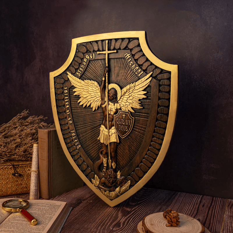 ✨Limited time sale🎁Shield Archangel Michael solid wood carving gift