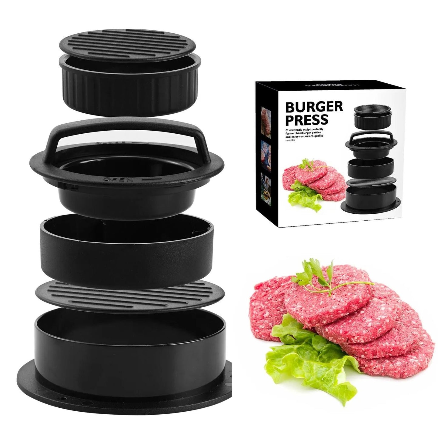 🔥HOT SALE 50% OFF🔥3-in-1 Burger Extrusion Molding Machine Meat Press Tool