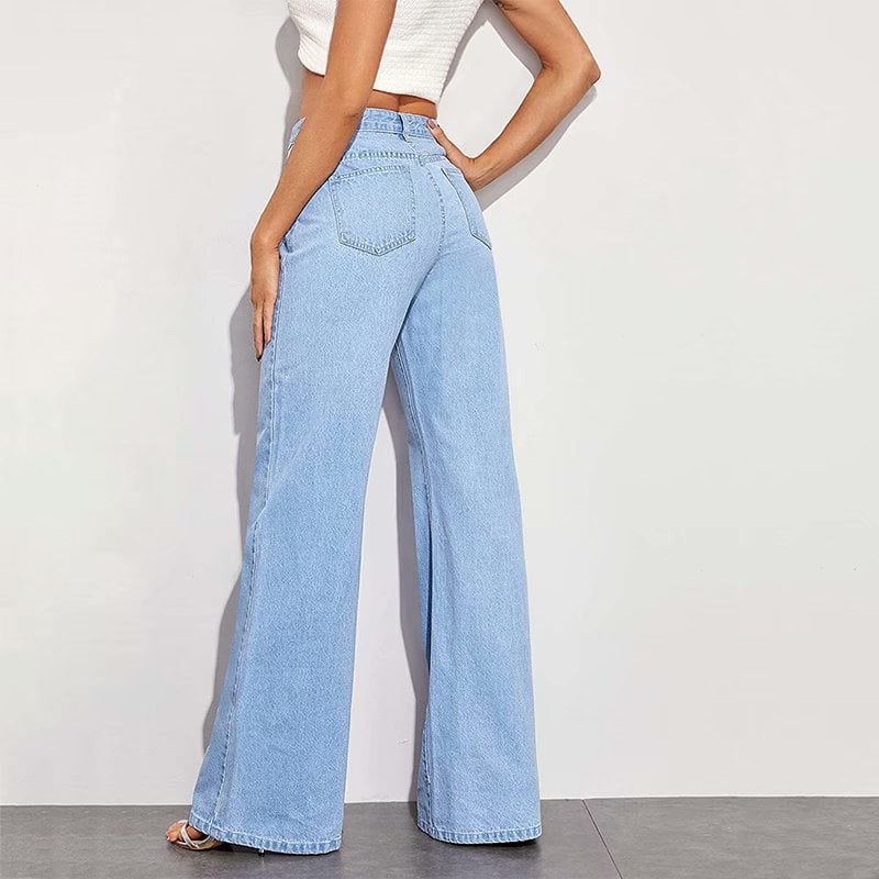 Straight Retro High Waist Wide Leg Jeans