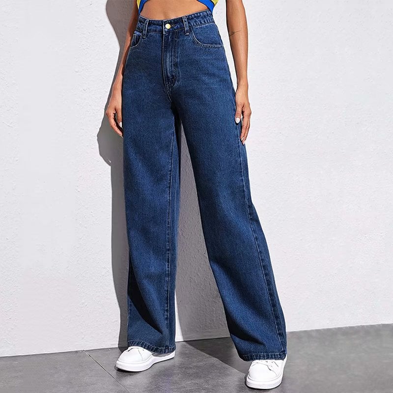 Straight Retro High Waist Wide Leg Jeans