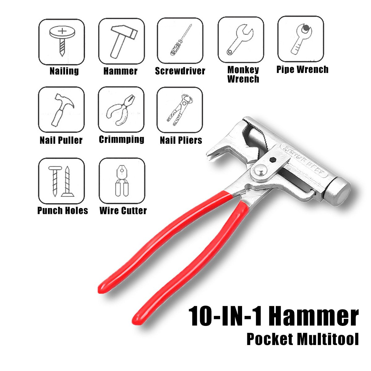 10 in 1 Non-slip Hammer Family Toolbox