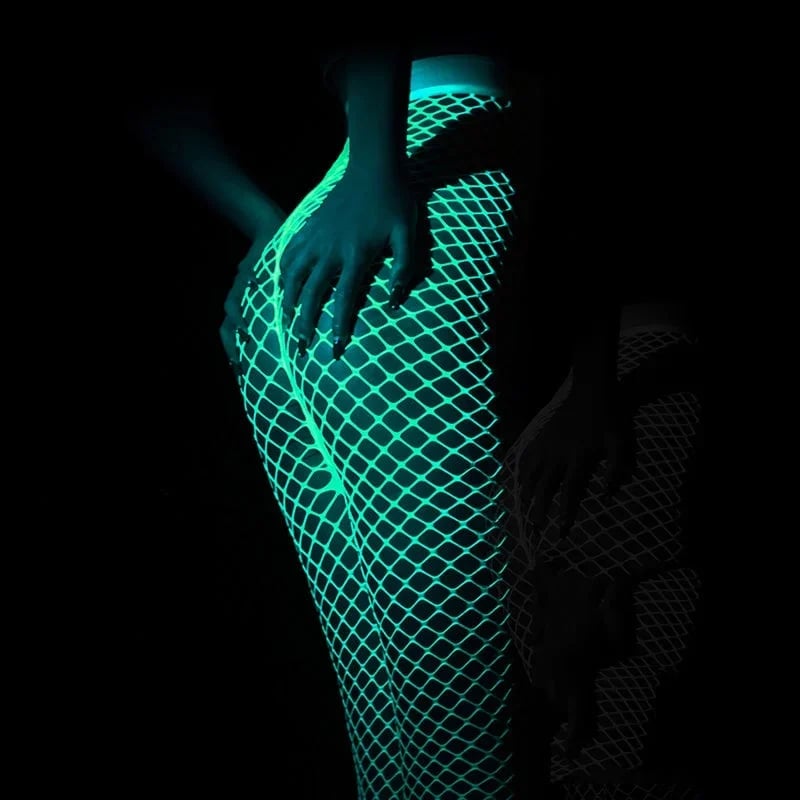 Glow-in-the-dark fishnet stockings
