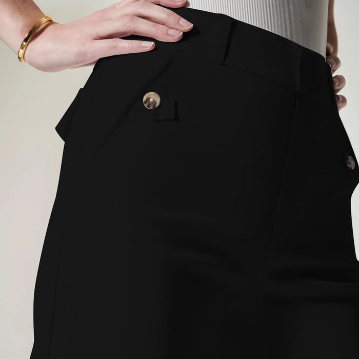 Stretch Twill Cropped Wide Leg Pants (BUY 2 FREE SHIPPING)