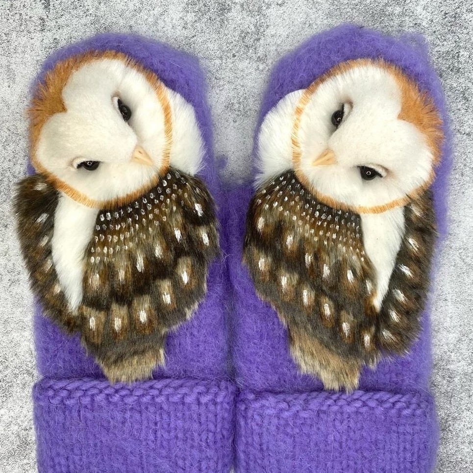 🔥Last day limited time offer 50% OFF🔥Hand Knitted Wool Nordic Mittens with Owls