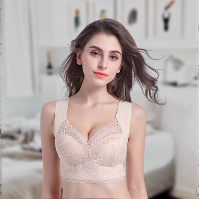 Gather Beautiful Back Lace Bra Without Steel Ring💖