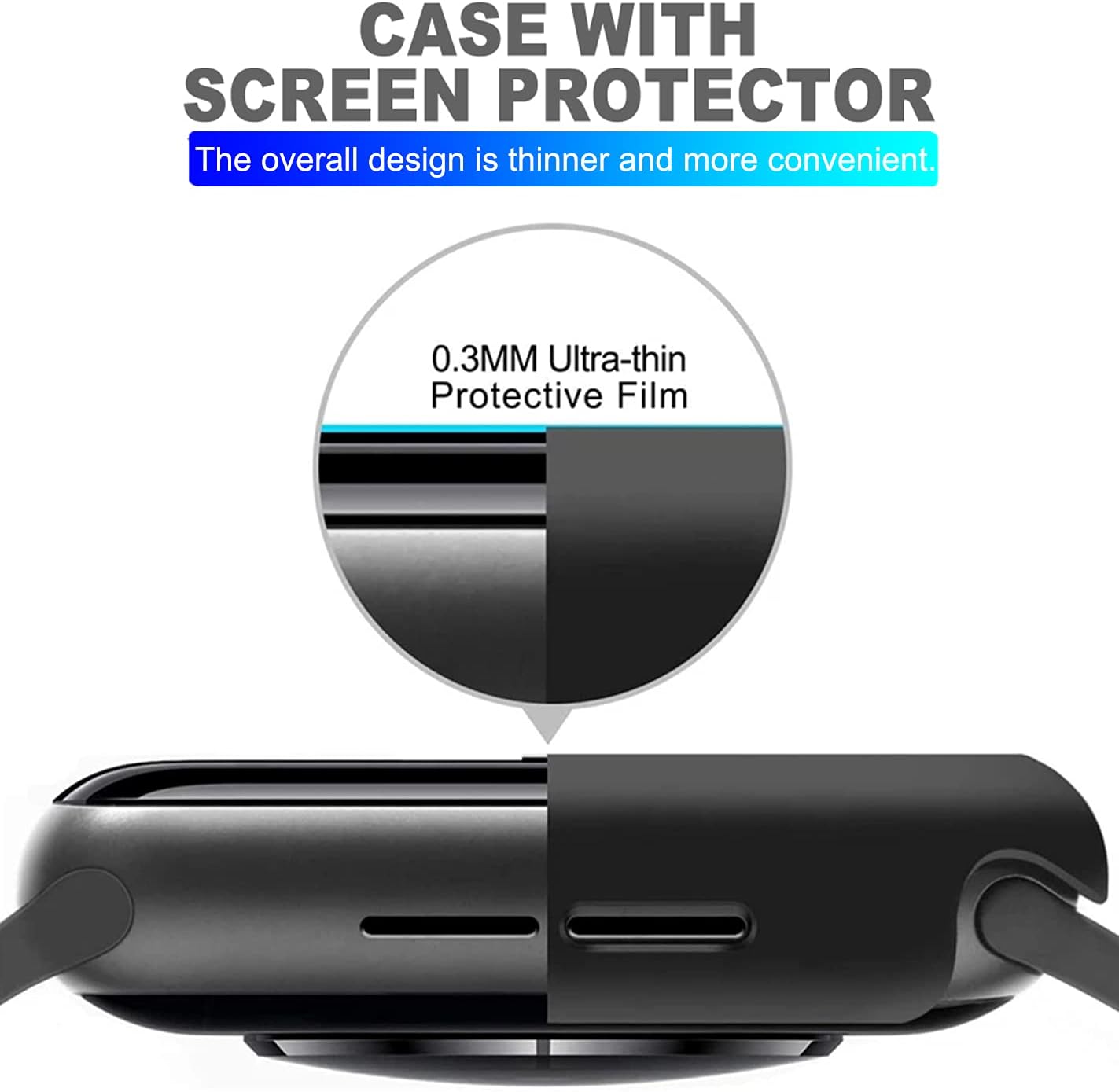 New Apple Watch PC protective case + tempered film 2-in-1 anti-drop.