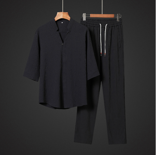Must-Have for Stylish Summer! Men's Linen 2-Piece Set