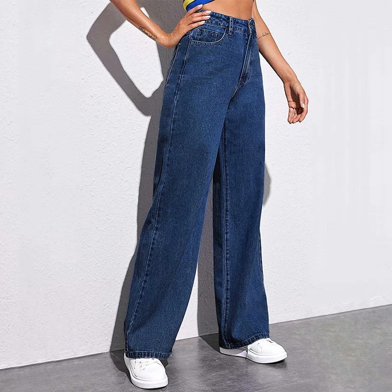 Straight Retro High Waist Wide Leg Jeans