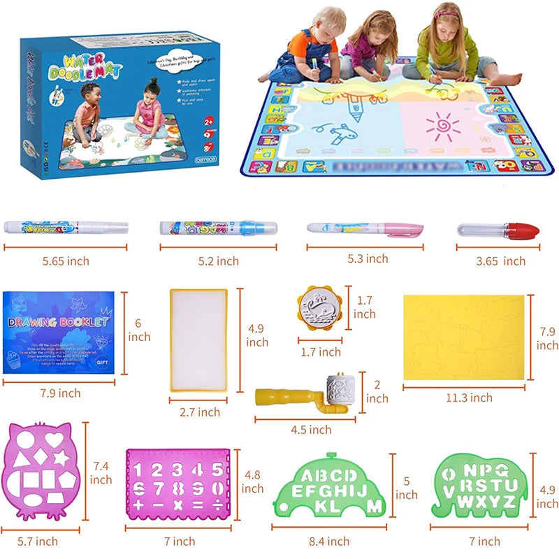 🎁 Water Doodle Mat Mess Free Learning Toy Mat, Aqua Infinity Canvas On Cozy Home
