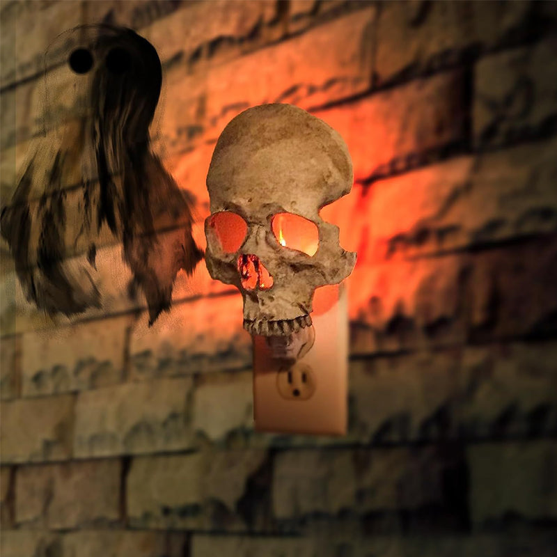 👻Halloween atmosphere lights-Human skull lamp💀