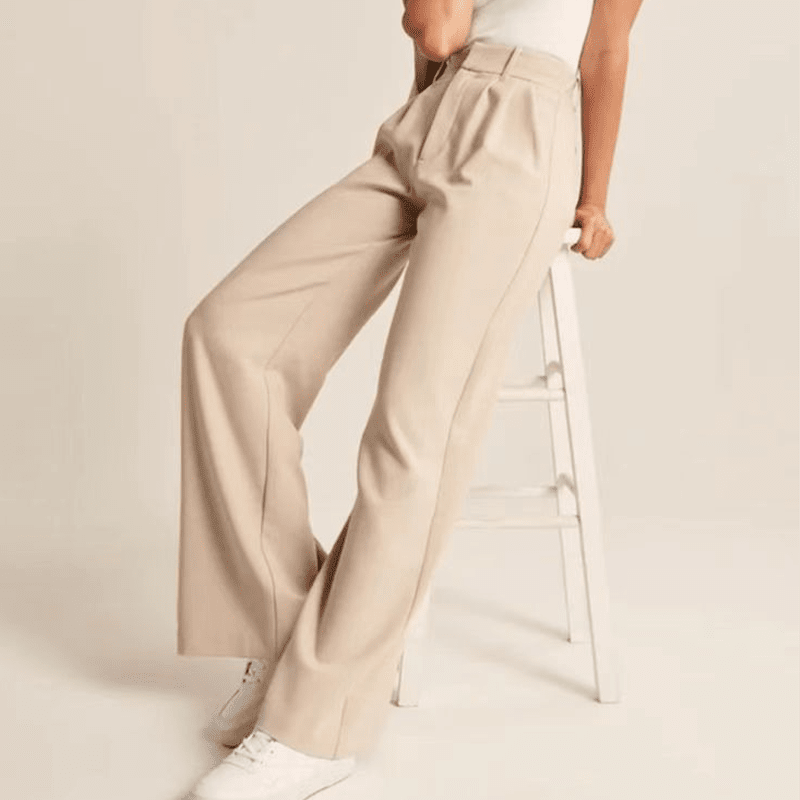 Fashionable Commuter Drape Slimming High-Waisted Wide Leg Pants