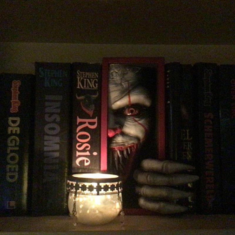 Halloween Horror Back to Soul Clown Bookmark Creative Decor Monster Resin Ornament on Bookshelf