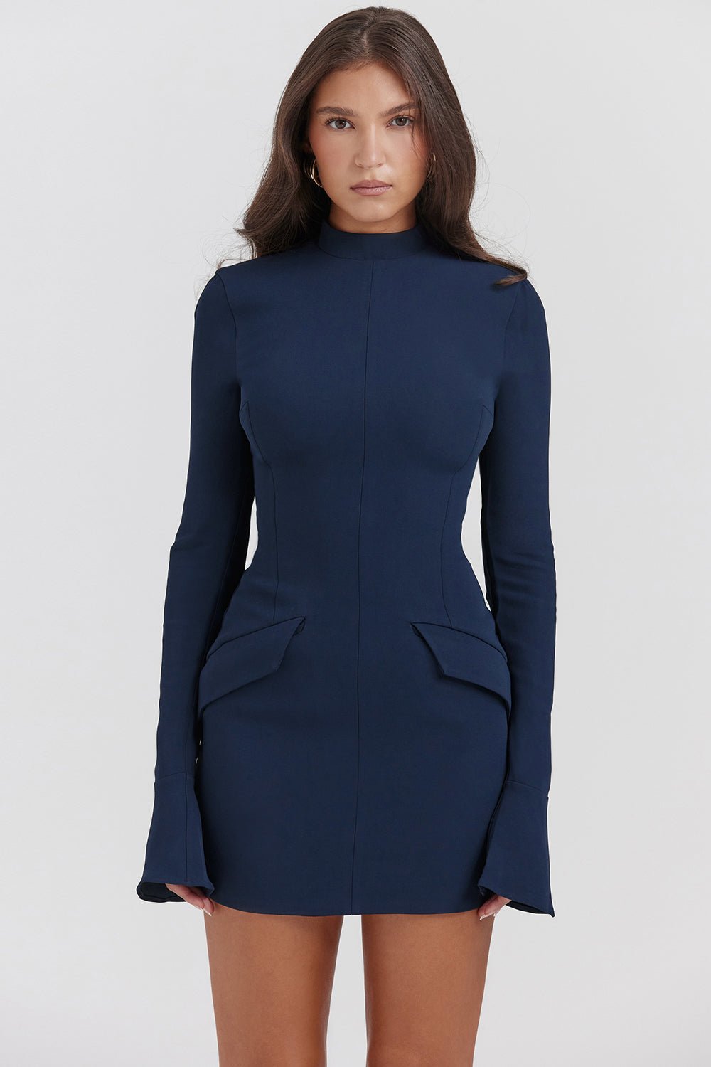 Stylish and Casual Navy Workwear Mini Dress