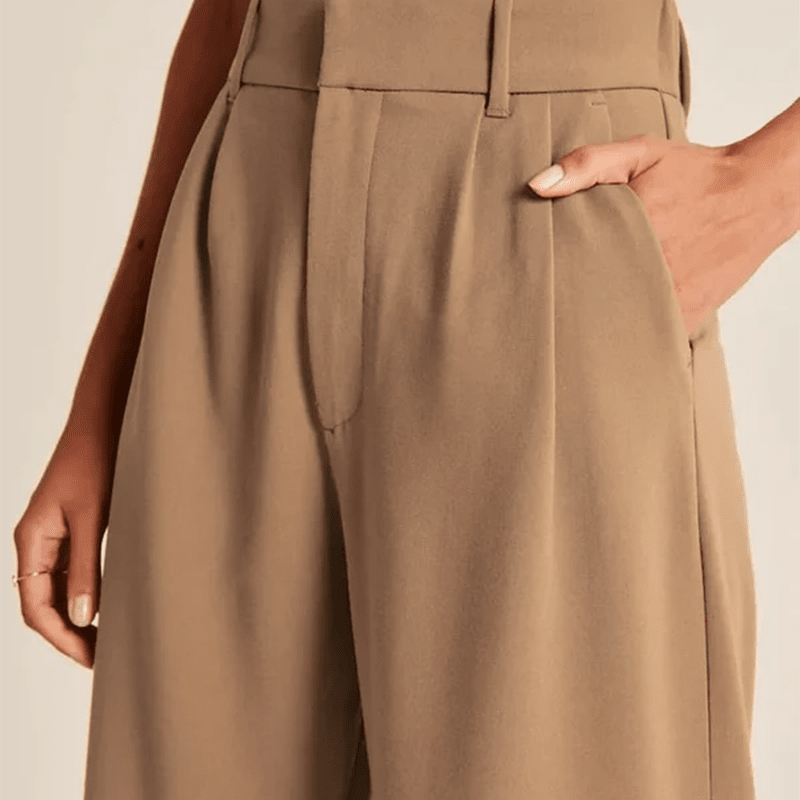 Fashionable Commuter Drape Slimming High-Waisted Wide Leg Pants