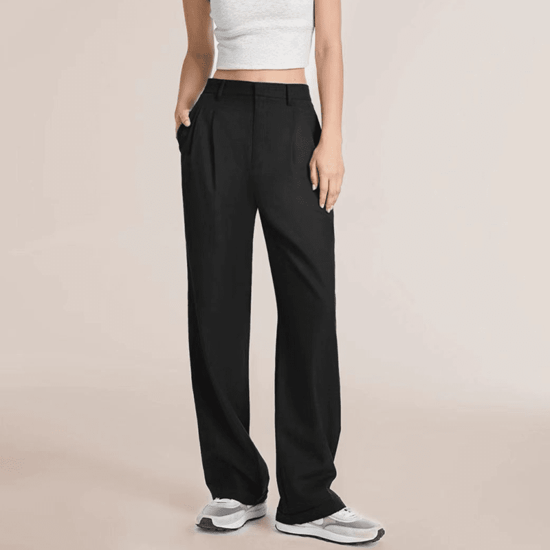 Fashionable Commuter Drape Slimming High-Waisted Wide Leg Pants