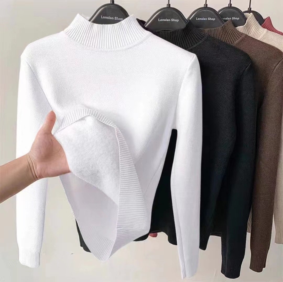 🎅New Year Sales 48% OFF🎁Winter fleece thick knitted bottoming shirt