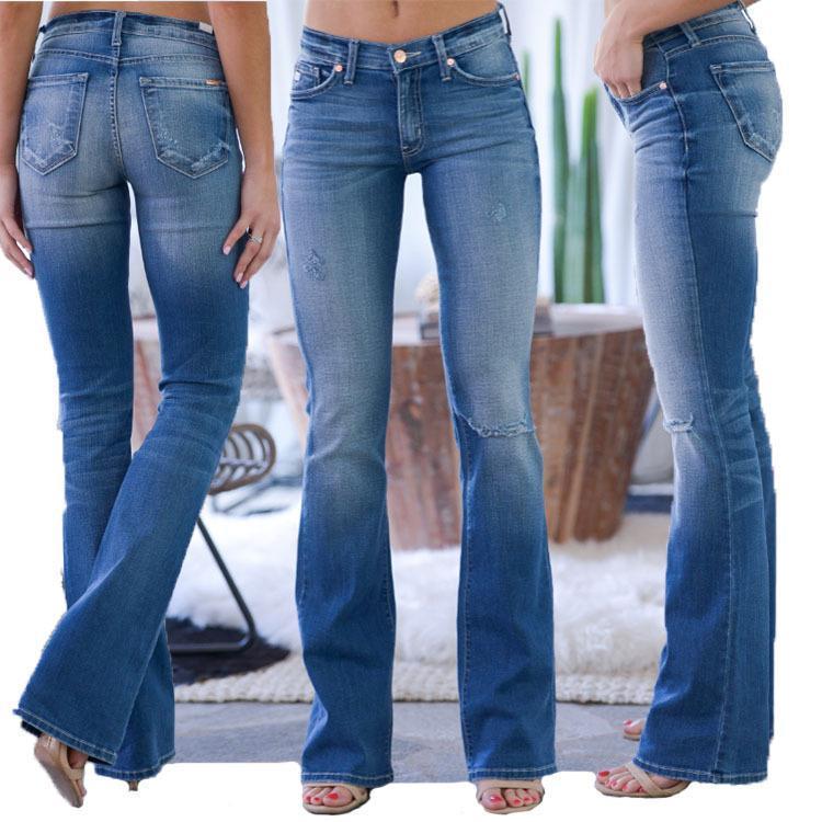 70s Stretch Hip Hugger Street Style Bootcut Jeans