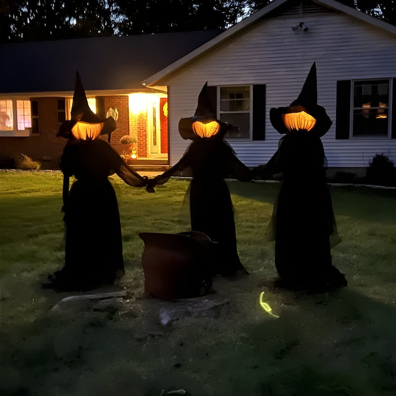 Lighted Halloween Witch Stakes