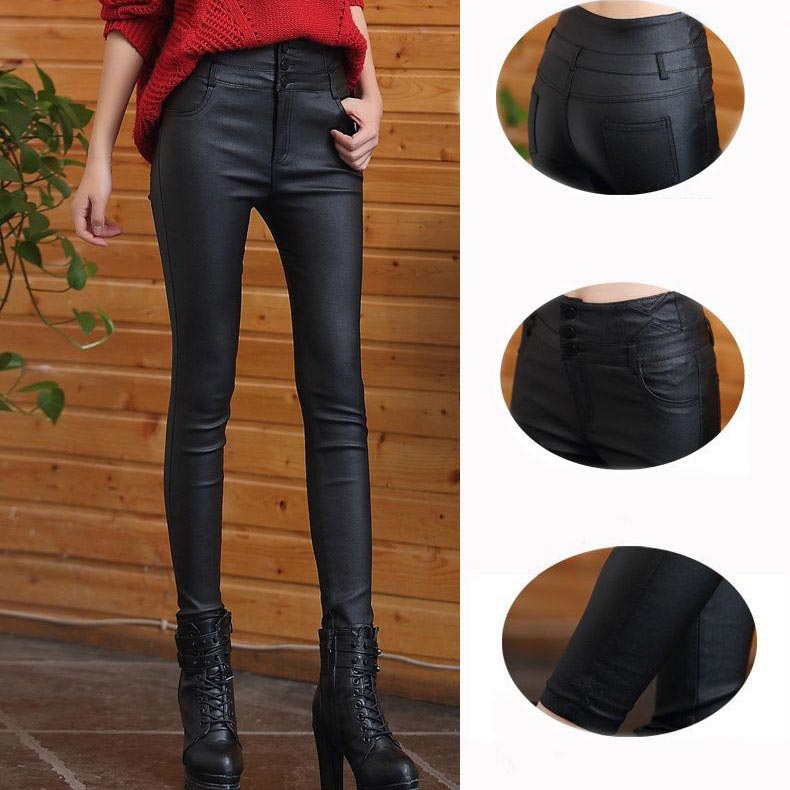 🔥Limited Time Offer 50% OFF😍Nice Gift! 3-button Quilted Matte Leather Leggings for Women